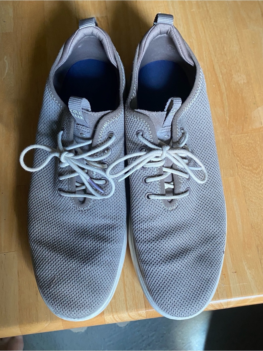 Cole Haan Men’s Knit Lace-Up Sneakers in Light Gray